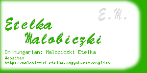 etelka malobiczki business card